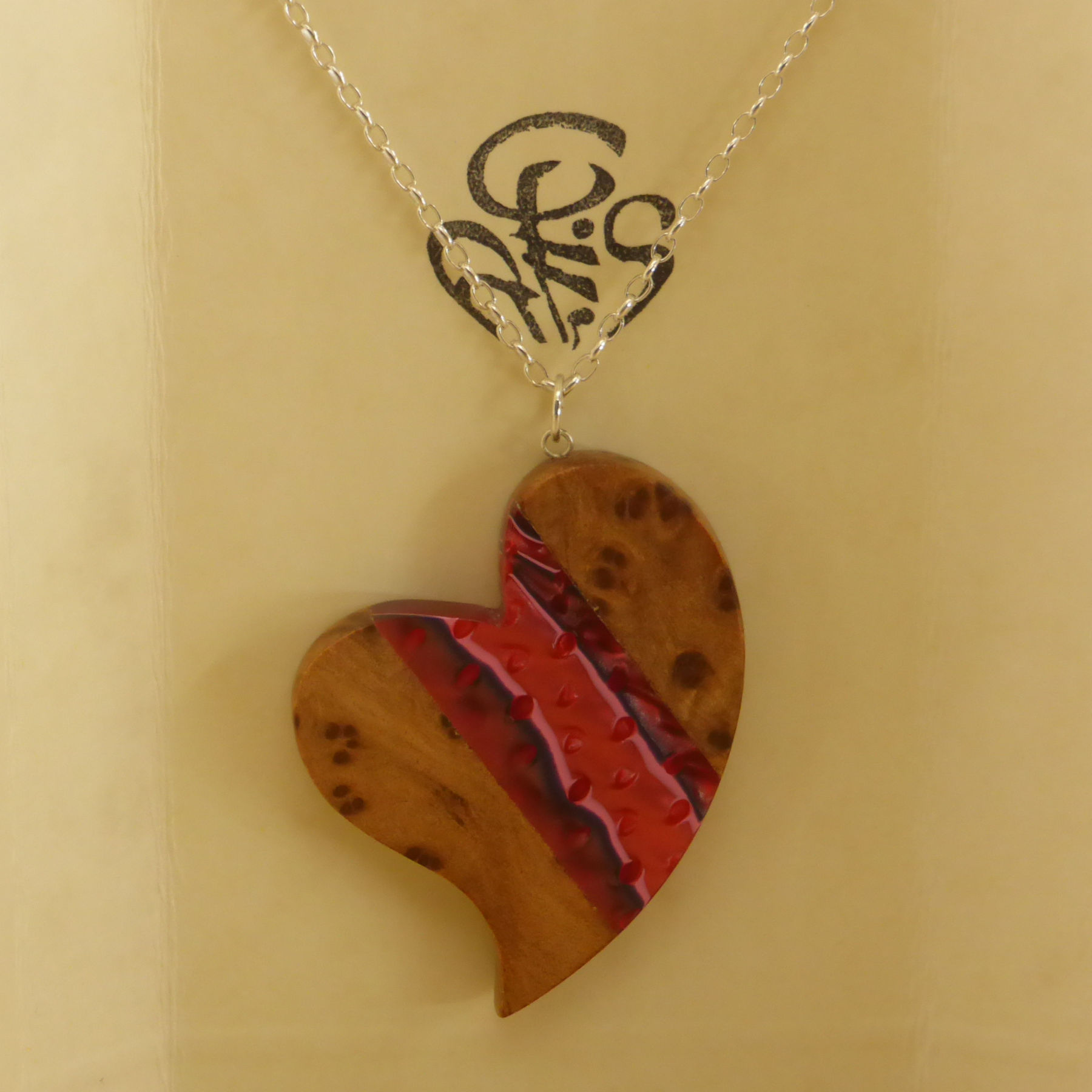Cedar bramble and acrylic pendant