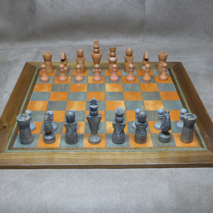 Rustic design chess set